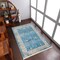 Rugsotic Carpets Machine Woven Crossweave Polyester Area Rug Oriental Blue M00074